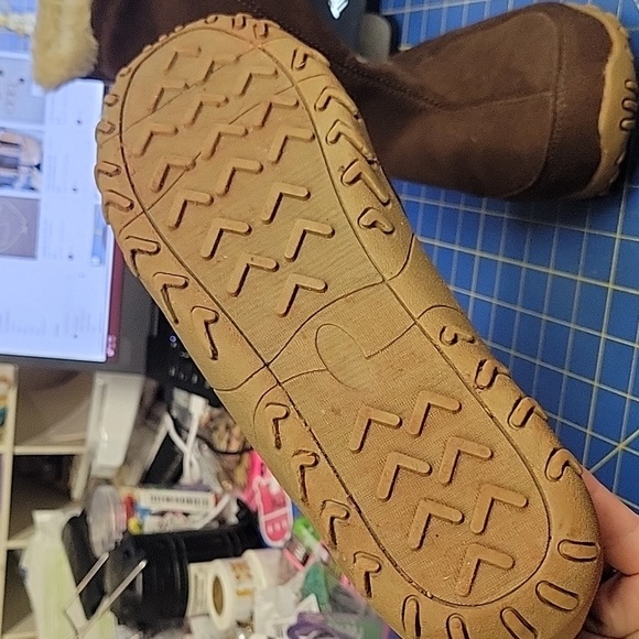 Polaredge Brown Suede Fur Cuff Thinsulate Triple Button Size 10 - Picture 6 of 10